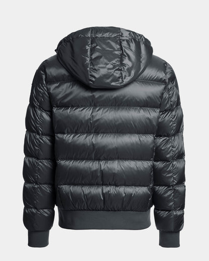 Parajumpers Pharrell Mens Hooded Down Bomber Jacket - Nine Iron 765, back