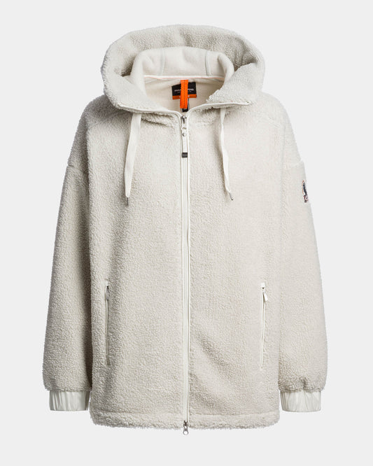 Parajumpers Noelle Womens Full Zip Sweatshirt - Chalk White 131 | CHO | Designer Womens Full Zip Sweatshirts