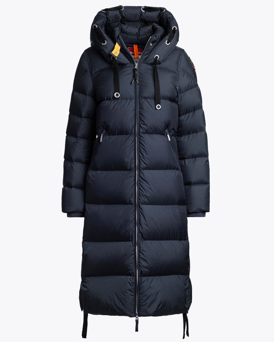 Parajumpers Panda Womens Down Coat with Hood - Blue Navy 316, front
