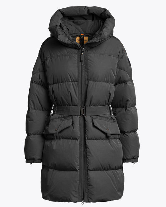Parajumpers Rosehall Womens Hooded Down Coat - Black 541, front