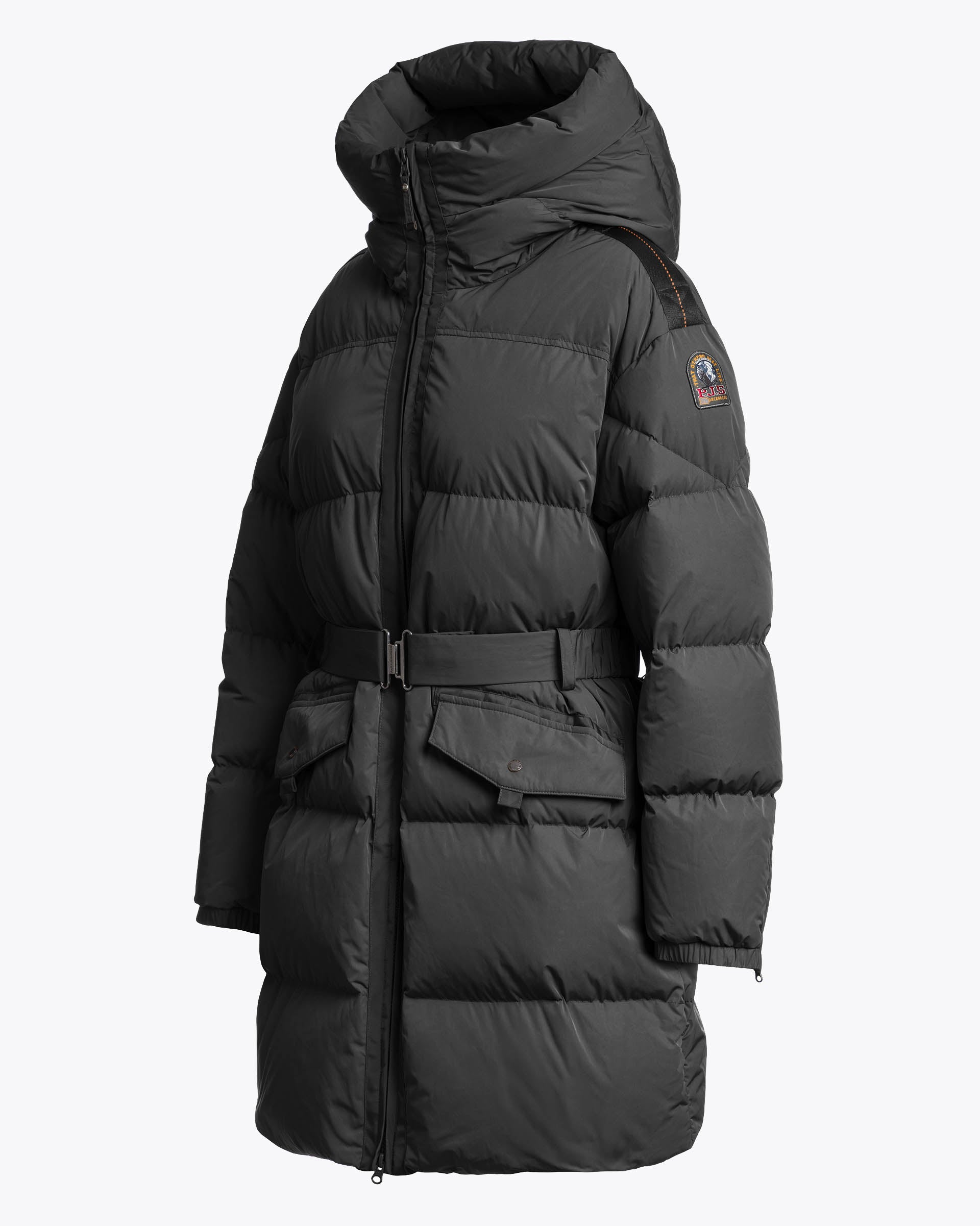 Parajumpers Rosehall Womens Hooded Down Coat - Black 541, side