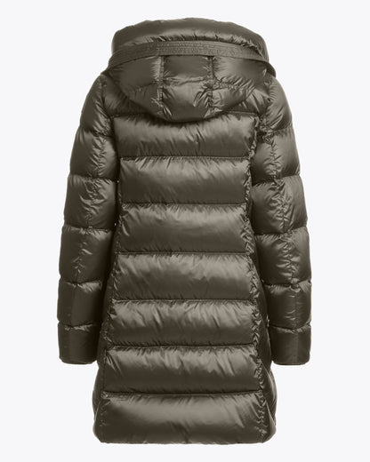 Parajumpers Marion Womens Down Jacket with Hood - Taggia Olive 218, back