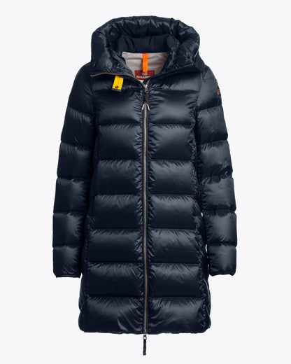 Parajumpers Marion Womens Down Jacket with Hood - Blue Navy 316, front