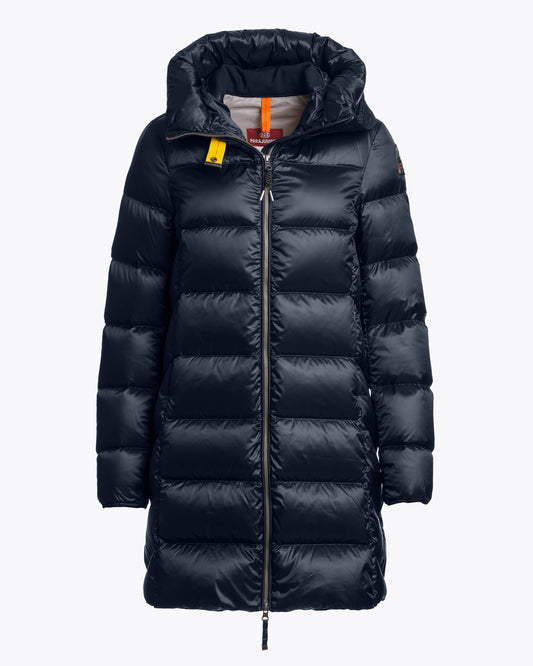 Parajumpers Marion Womens Down Jacket with Hood - Blue Navy 316, front