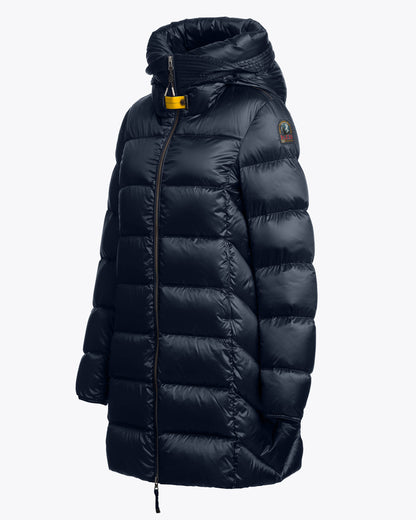 Parajumpers Marion Womens Down Jacket with Hood - Blue Navy 316, side