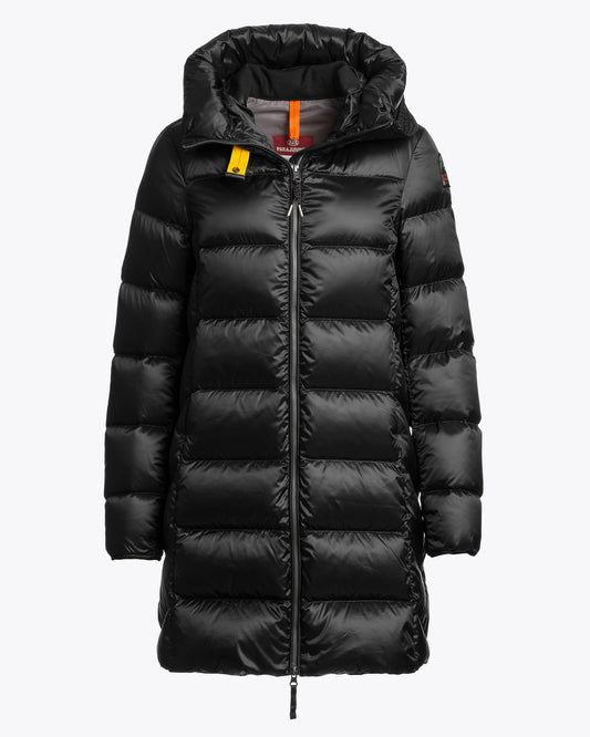 Parajumpers Marion Womens Down Jacket with Hood - Black 541, front