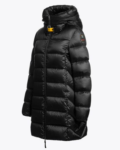 Parajumpers Marion Womens Down Jacket with Hood - Black 541, side