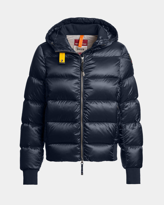 Parajumpers Mariah Womens Hooded Down Bomber Jacket - Blue Navy 316, front