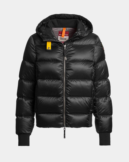 Parajumpers Mariah Womens Hooded Down Bomber Jacket - Black 541, front