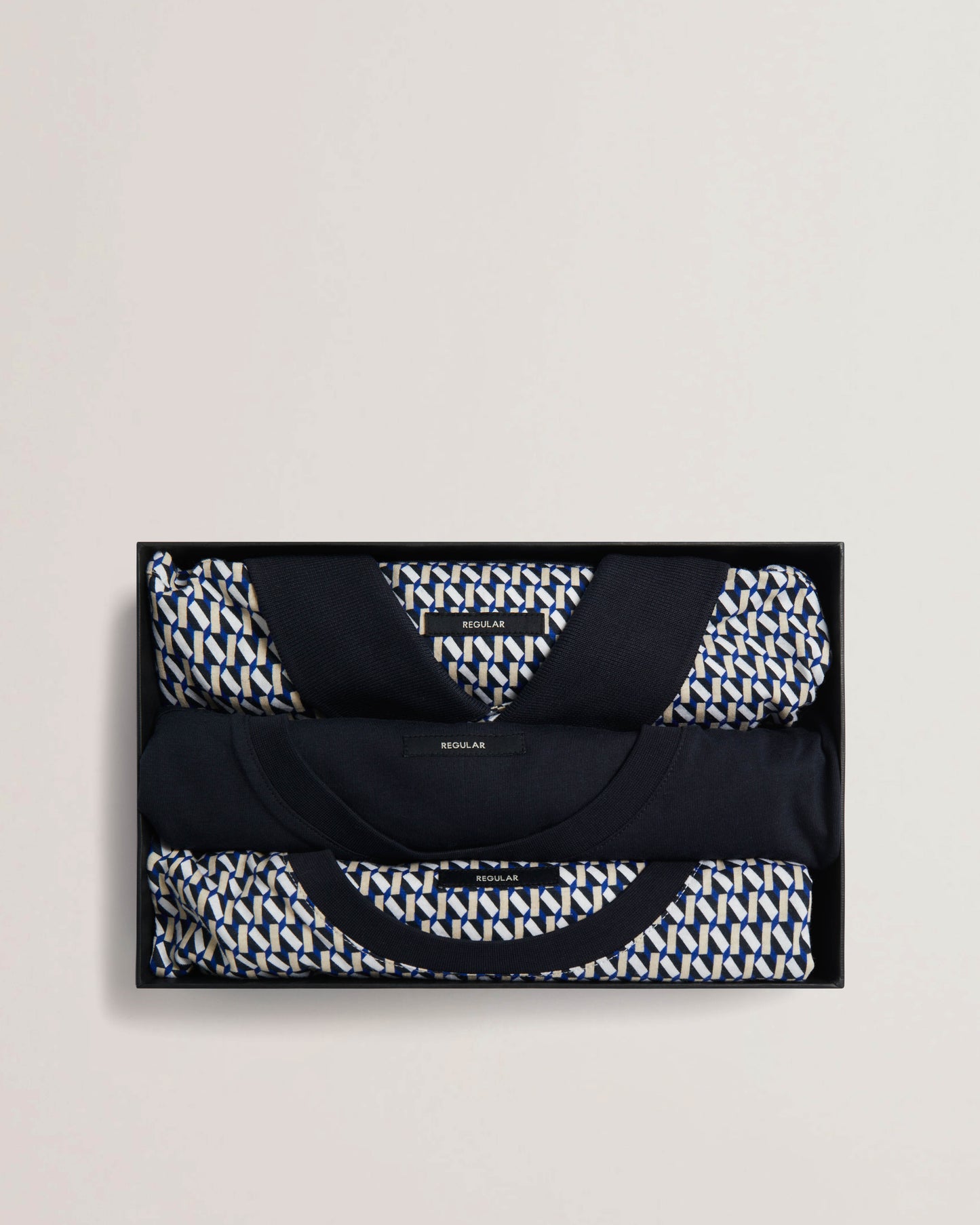 Ted Baker Sangs Mens 3-Pack T-Shirts - Navy - CHO - Designer Mens T-Shirts