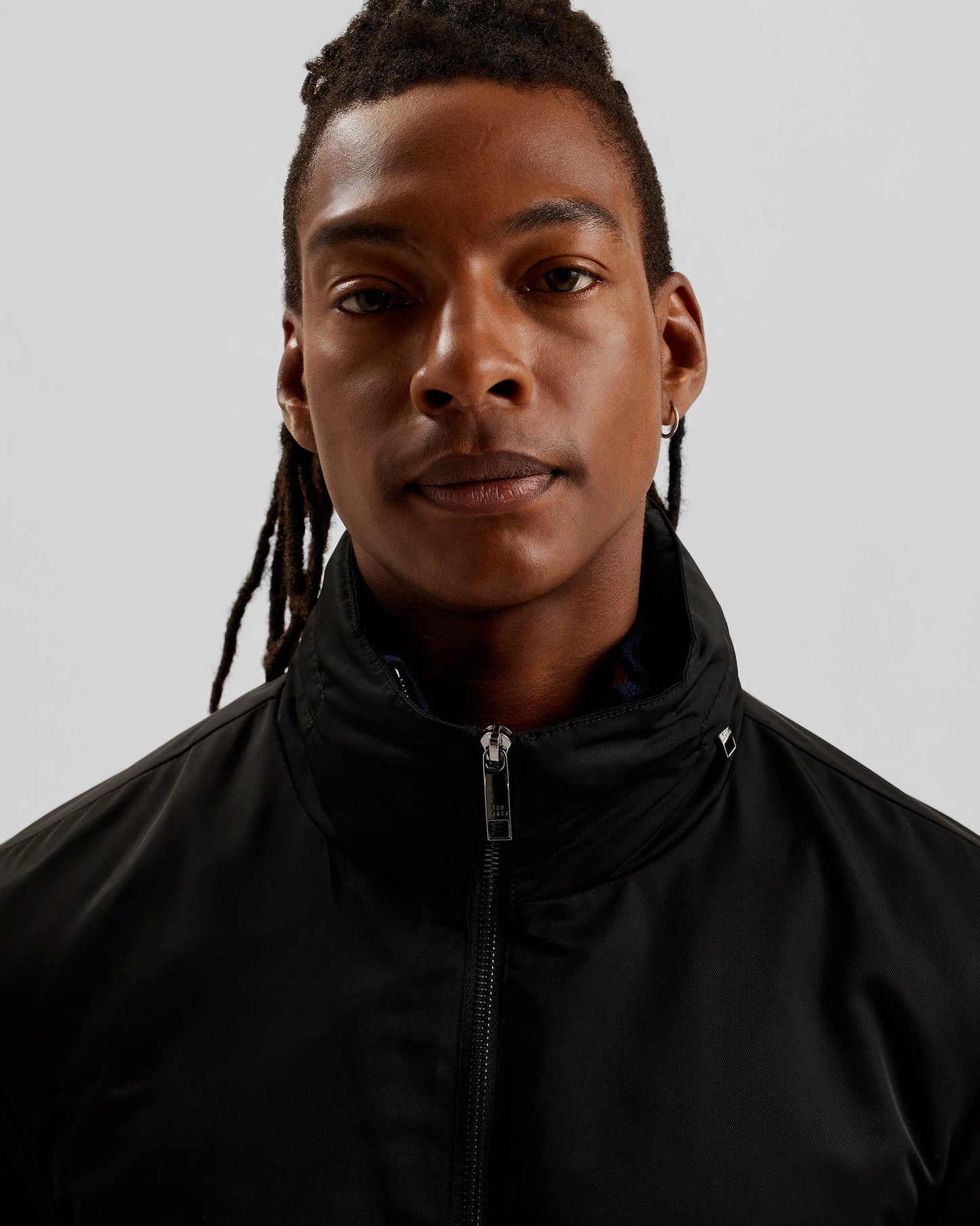 Ted Baker Basham Mens Nylon Sateen Hooded Jacket - Black - CHO - Designer Mens Jackets