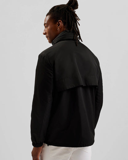 Ted Baker Basham Mens Nylon Sateen Hooded Jacket - Black - CHO - Designer Mens Jackets