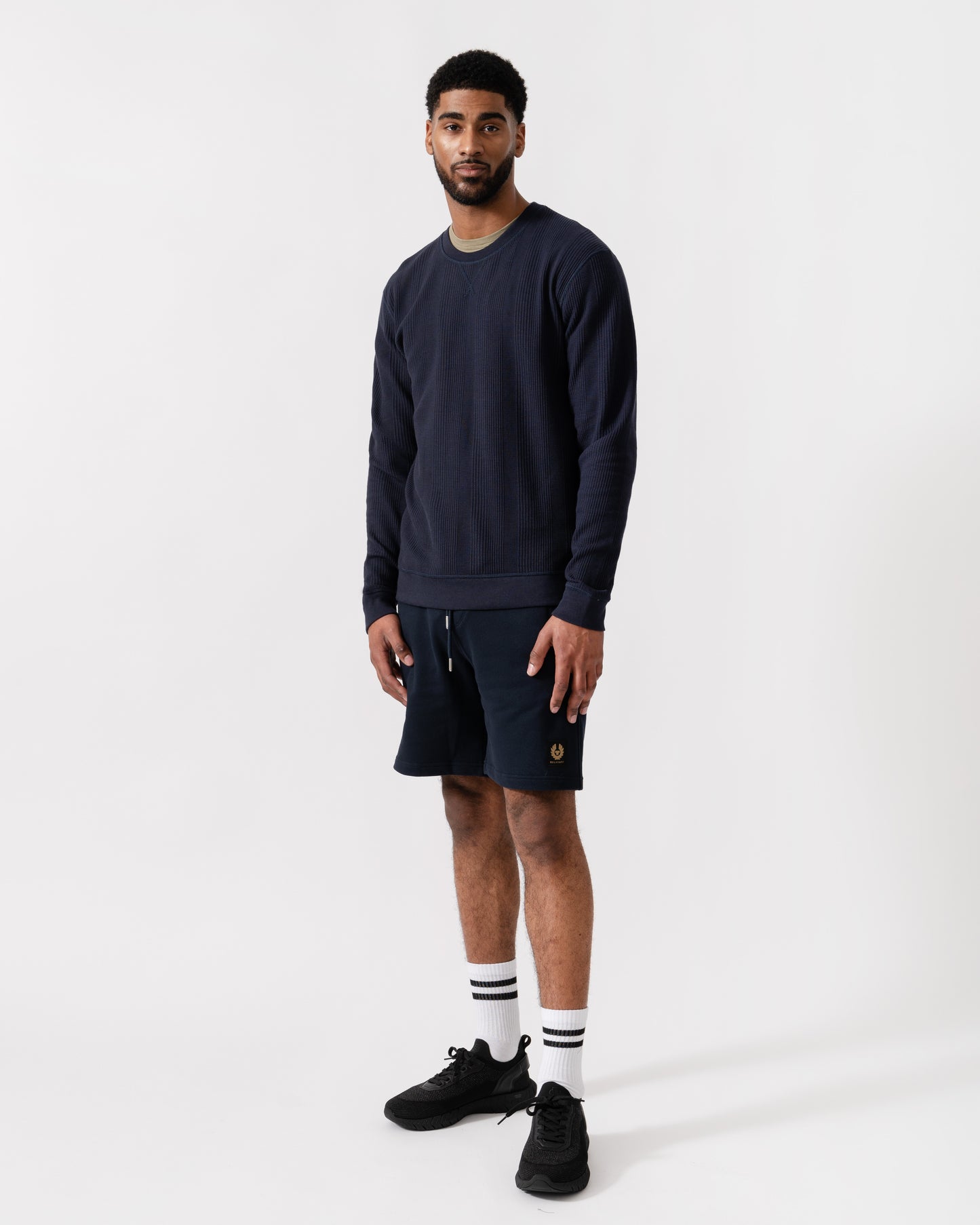 BOSS Orange Mens Structure Loungewear Sweatshirt - Dark Blue 403 - CHO - Designer Mens Loungewear