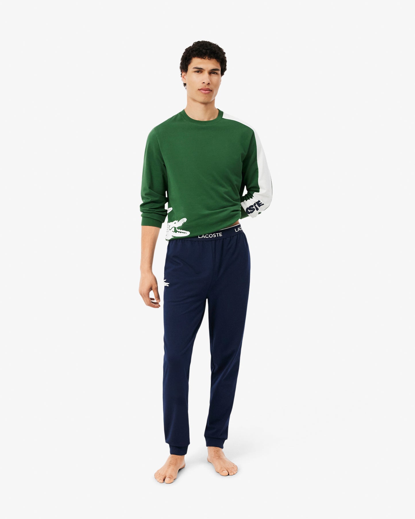 Lacoste Fleece Mens Loungewear Pants - Navy Blue/White 525