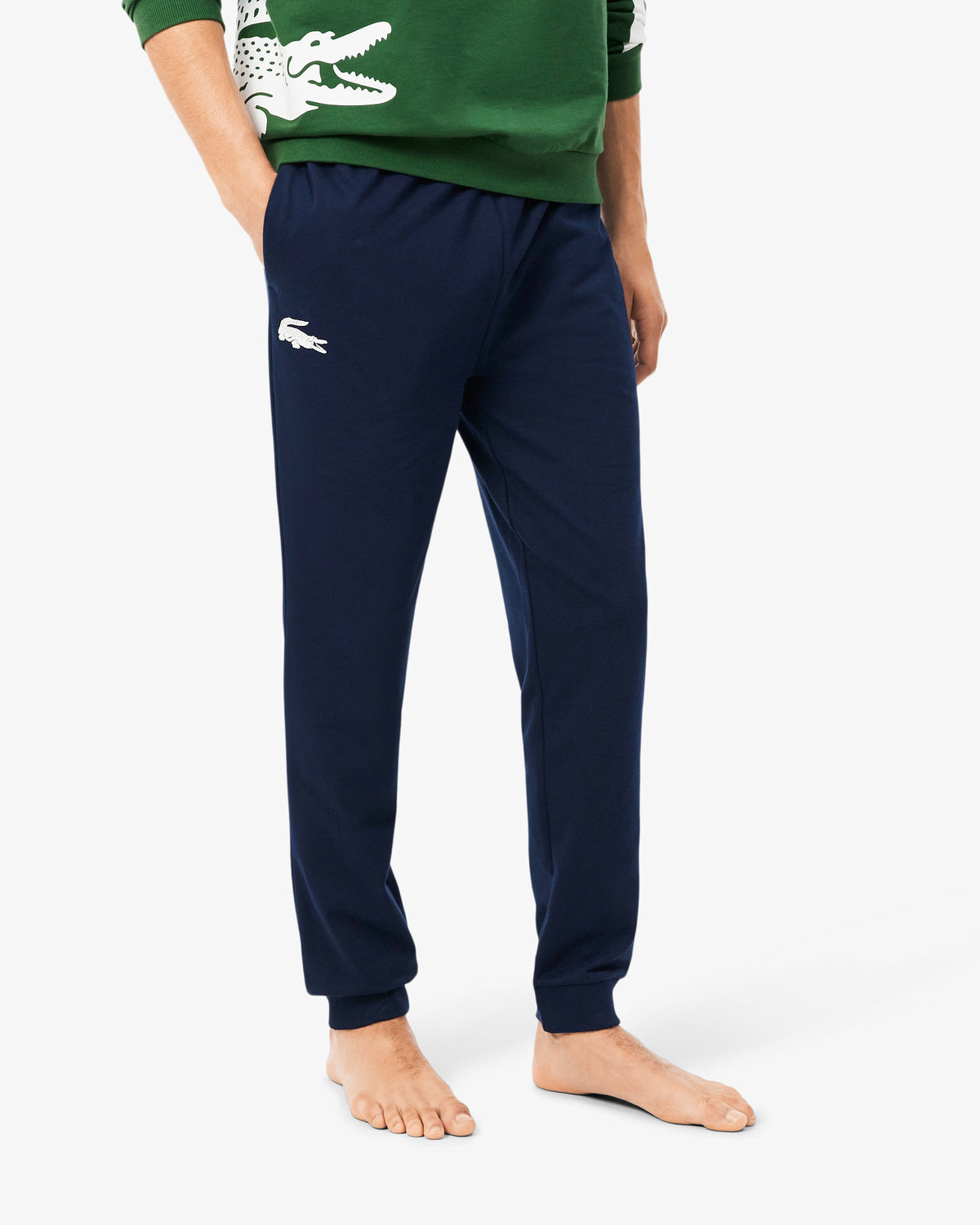 Lacoste Fleece Mens Loungewear Pants - Navy Blue/White 525
