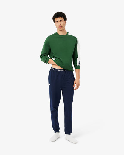 Lacoste Fleece Mens Loungewear Pants - Navy Blue/White 525