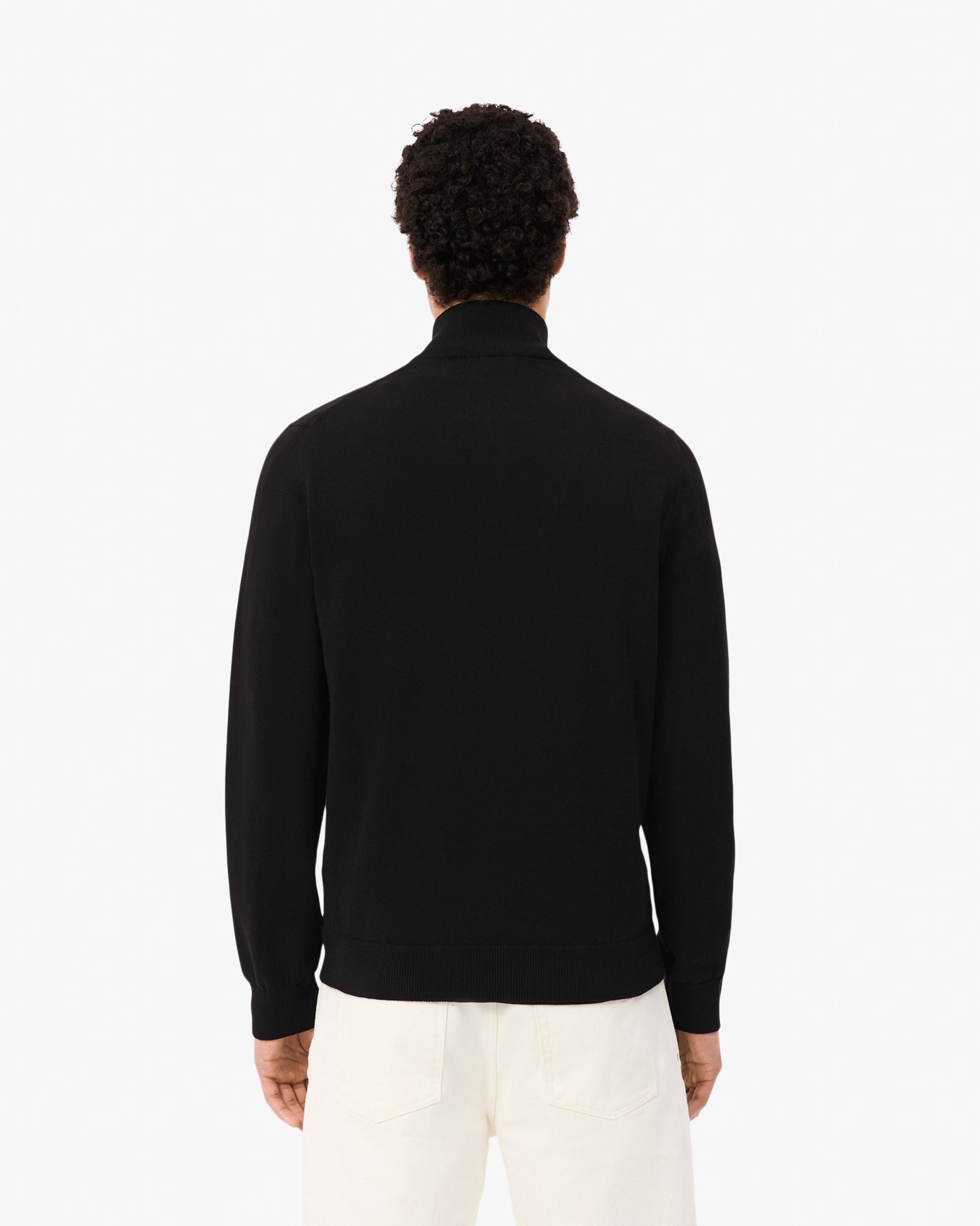 Lacoste Half Zip Logo Mens Sweatshirt - Black 031 | CHO | Designer Mens Half Zip Sweatshirts