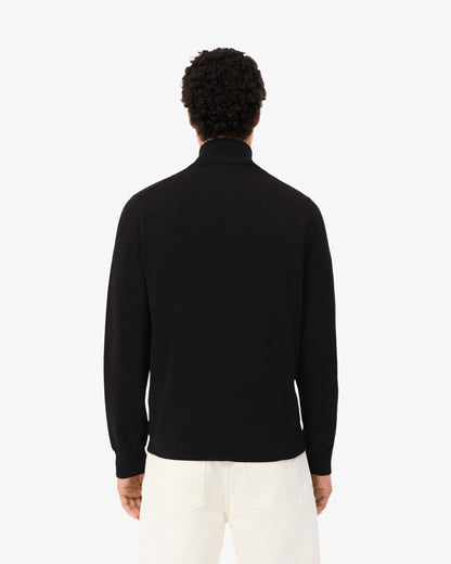 Lacoste Half Zip Logo Mens Sweatshirt - Black 031 | CHO | Designer Mens Half Zip Sweatshirts