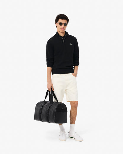 Lacoste Half Zip Logo Mens Sweatshirt - Black 031 | CHO | Designer Mens Half Zip Sweatshirts