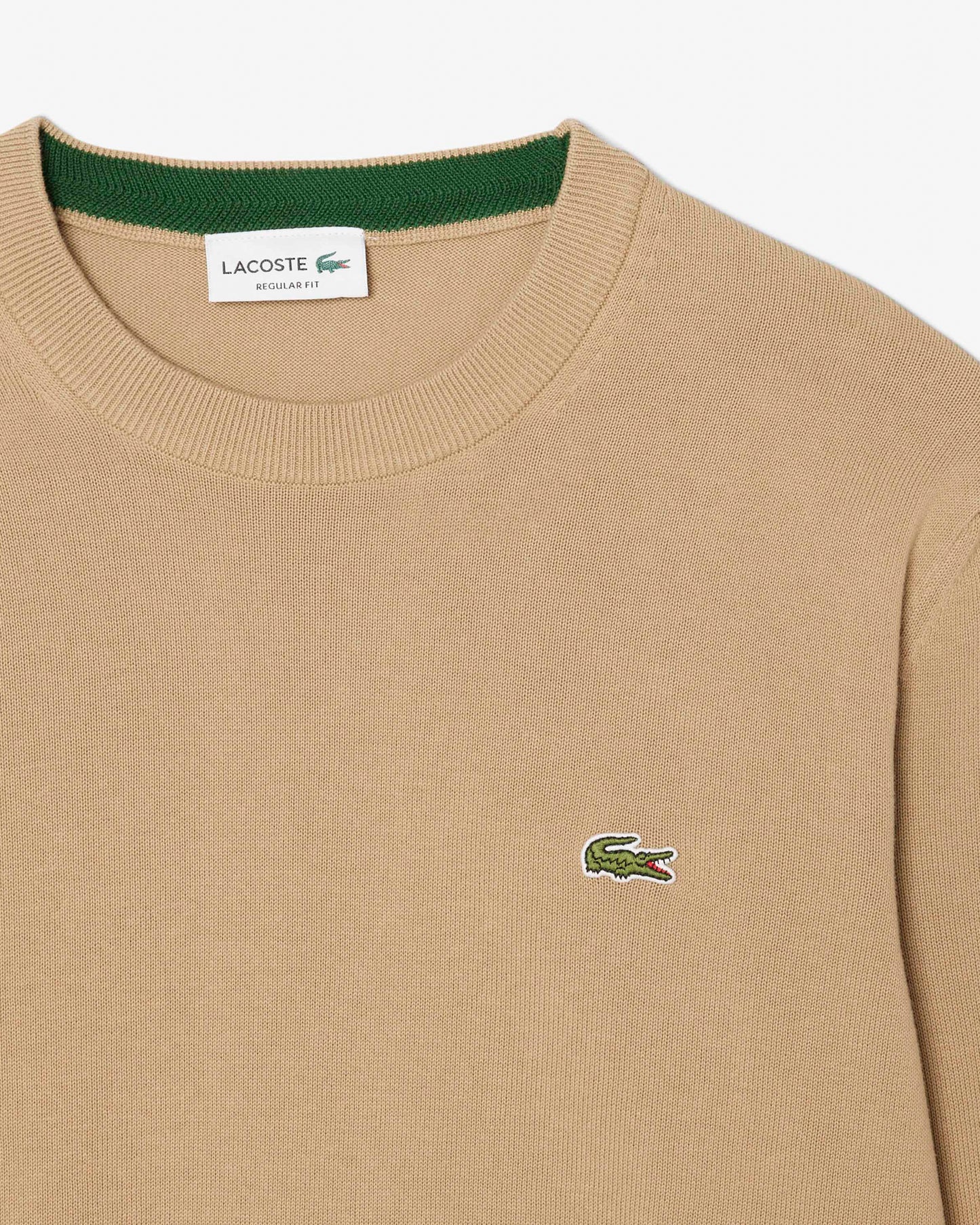 Lacoste Mens Organic Cotton Crew Neck Sweater - Cookie SIX
