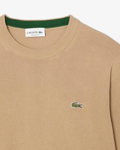 Lacoste Mens Organic Cotton Crew Neck Sweater - Cookie SIX