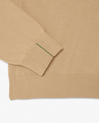 Lacoste Mens Organic Cotton Crew Neck Sweater - Cookie SIX