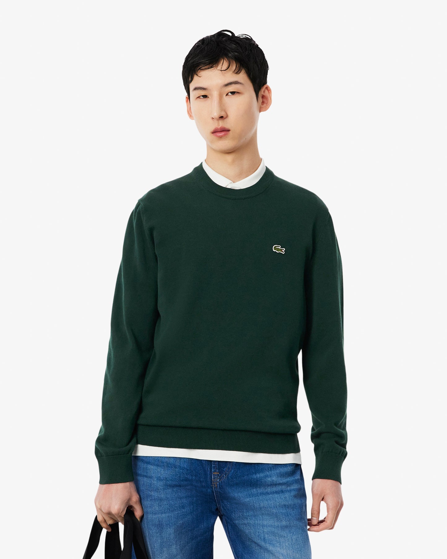 Lacoste Mens Organic Cotton Crew Neck Sweater - Sinople YZP
