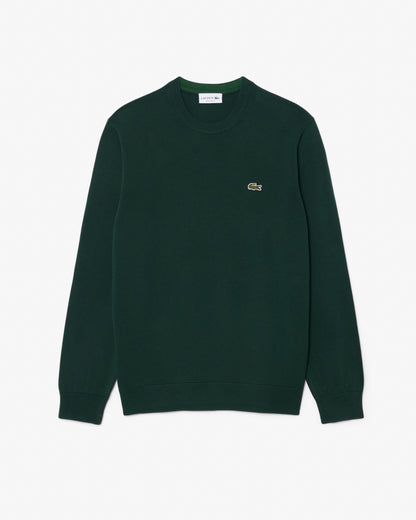 Lacoste Mens Organic Cotton Crew Neck Sweater - Sinople YZP
