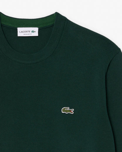 Lacoste Mens Organic Cotton Crew Neck Sweater - Sinople YZP