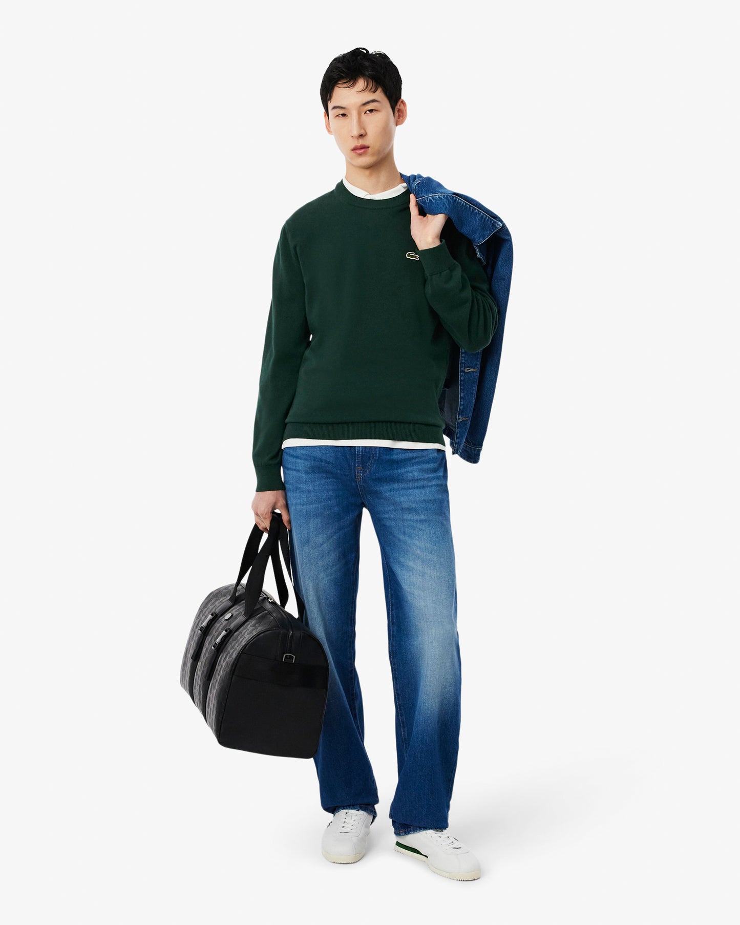 Lacoste Mens Organic Cotton Crew Neck Sweater - Sinople YZP