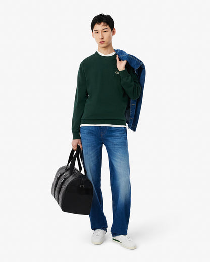 Lacoste Mens Organic Cotton Crew Neck Sweater - Sinople YZP