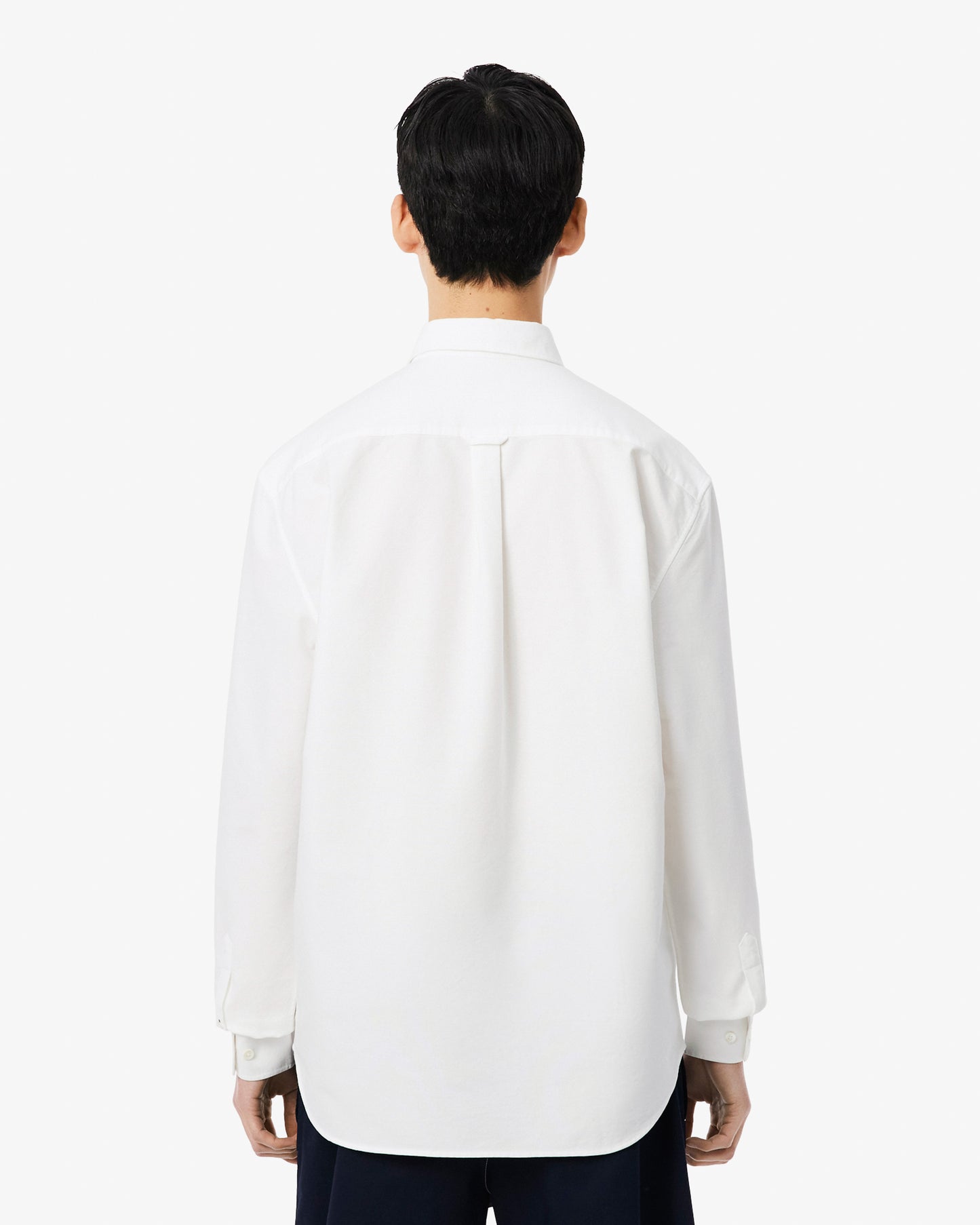 Lacoste Casual Oxford Mens Long Sleeve Shirt - White/White 800