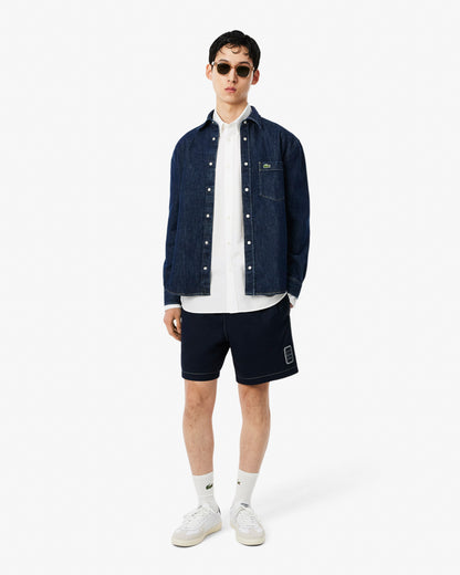Lacoste Casual Oxford Mens Long Sleeve Shirt - White/White 800