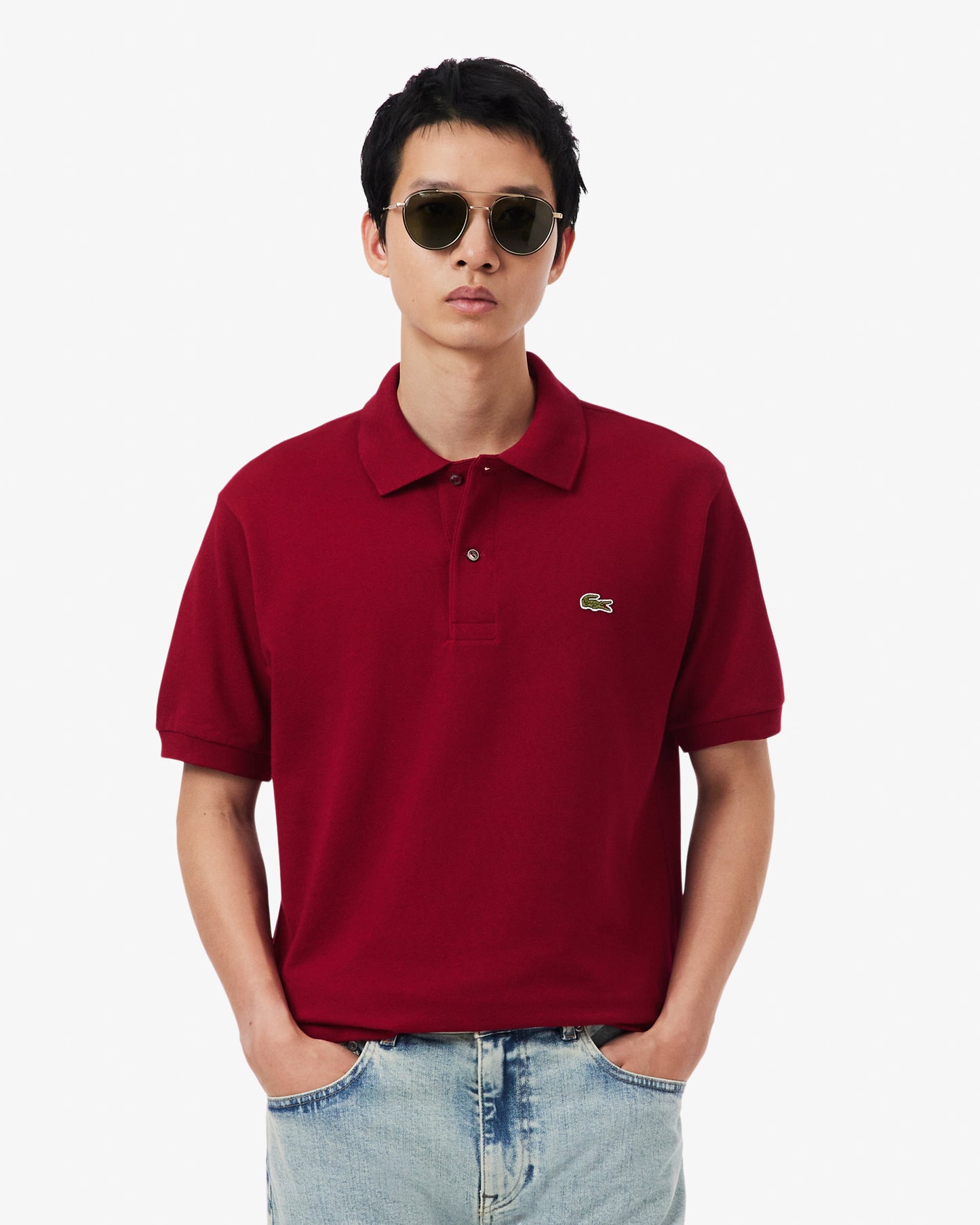 Lacoste Classic Fit L.12.12 Mens Short Sleeve Polo Shirt - Bordeaux 476