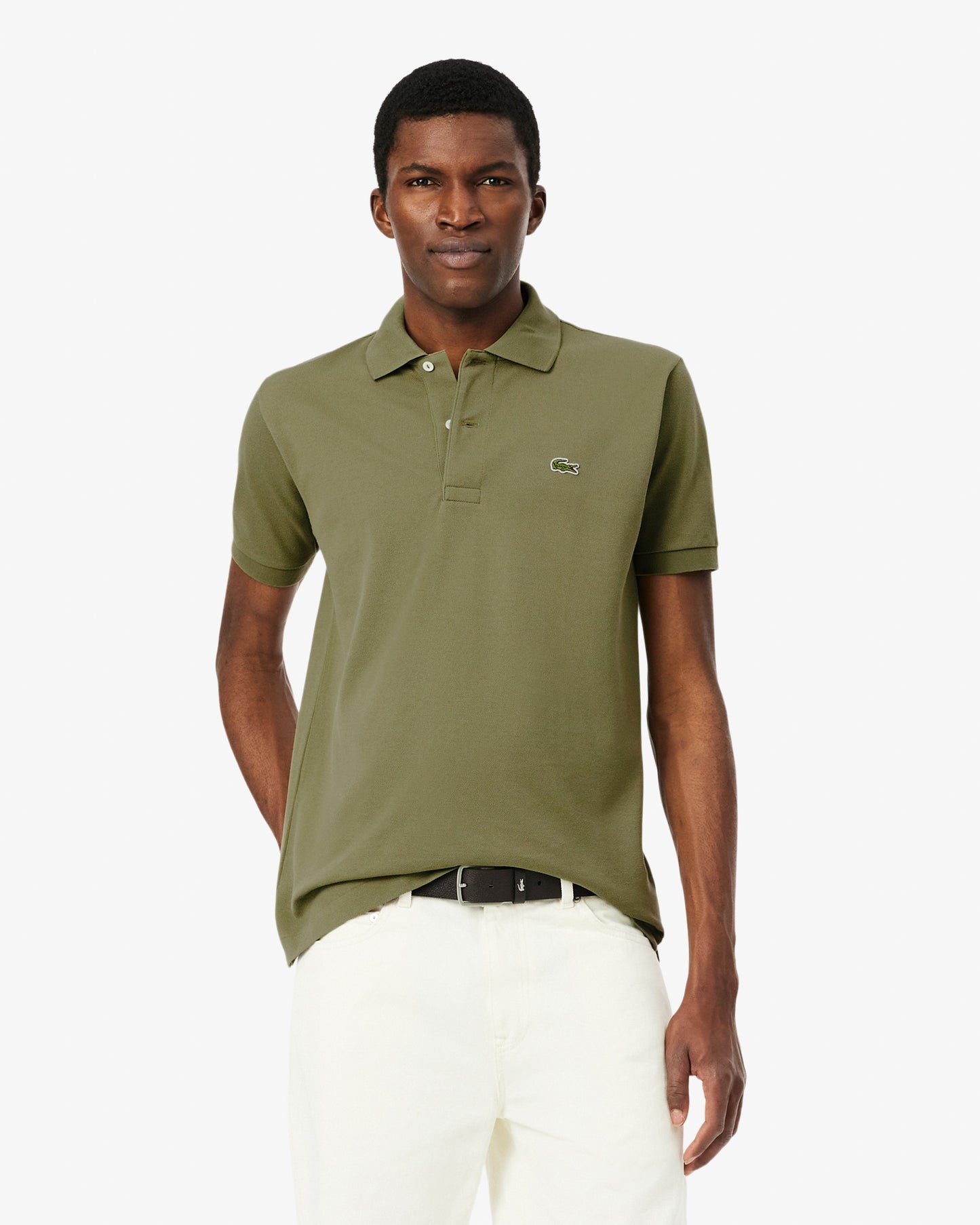 Lacoste Classic Fit L.12.12 Mens Short Sleeve Polo Shirt - Khaki BMY | CHO | Designer Mens Short Sleeve Polo Shirts
