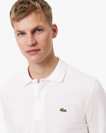 Lacoste Original L.12.12 Mens Long Sleeve Cotton Polo Shirt - White 001 | CHO | Designer Mens Long Sleeve Polo Shirts