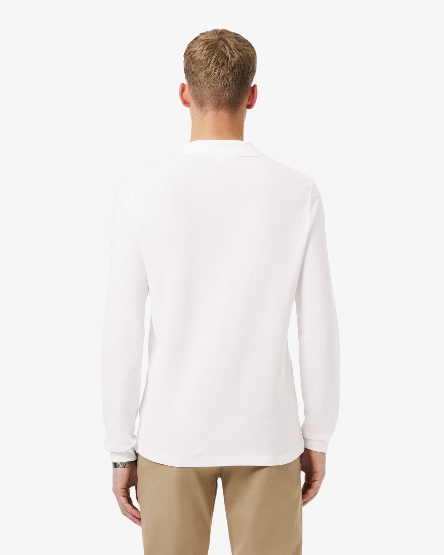 Lacoste Original L.12.12 Mens Long Sleeve Cotton Polo Shirt - White 001 | CHO | Designer Mens Long Sleeve Polo Shirts