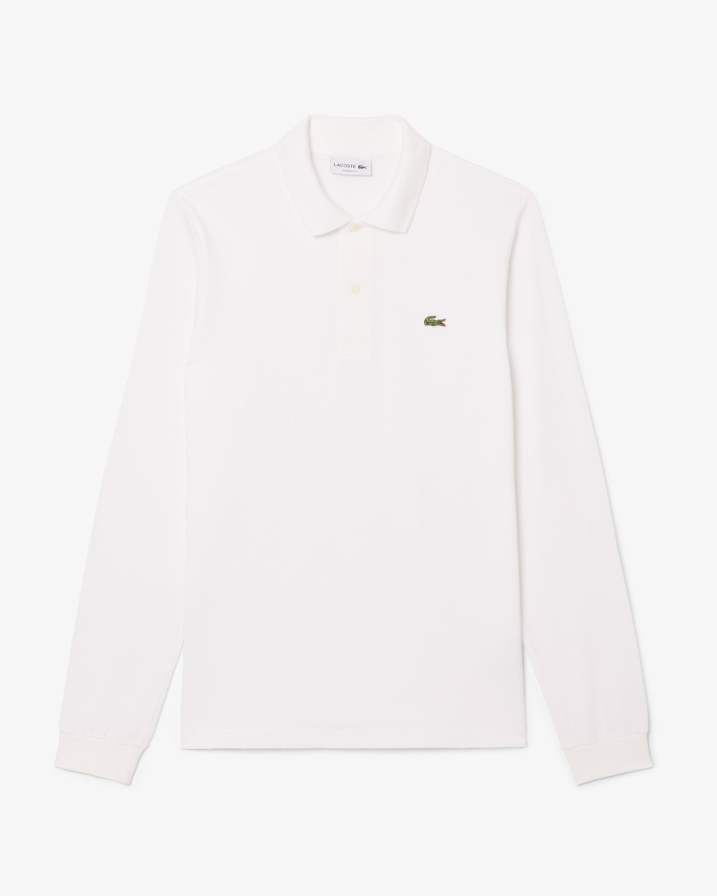 Lacoste Original L.12.12 Mens Long Sleeve Cotton Polo Shirt - White 001 | CHO | Designer Mens Long Sleeve Polo Shirts