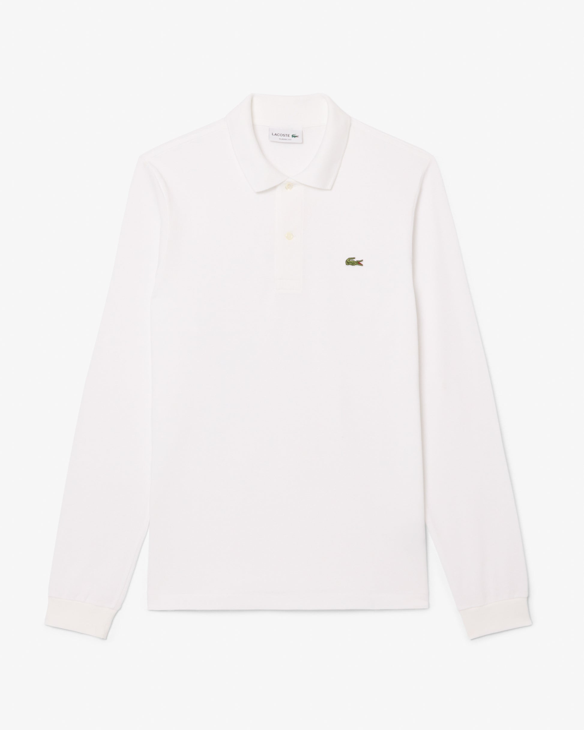 Lacoste Original L.12.12 Mens Long Sleeve Cotton Polo Shirt - White 001 | CHO | Designer Mens Long Sleeve Polo Shirts