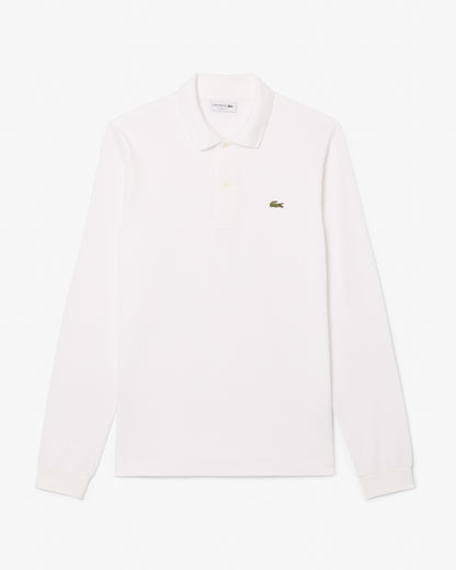 Lacoste Original L.12.12 Mens Long Sleeve Cotton Polo Shirt - White 001 | CHO | Designer Mens Long Sleeve Polo Shirts