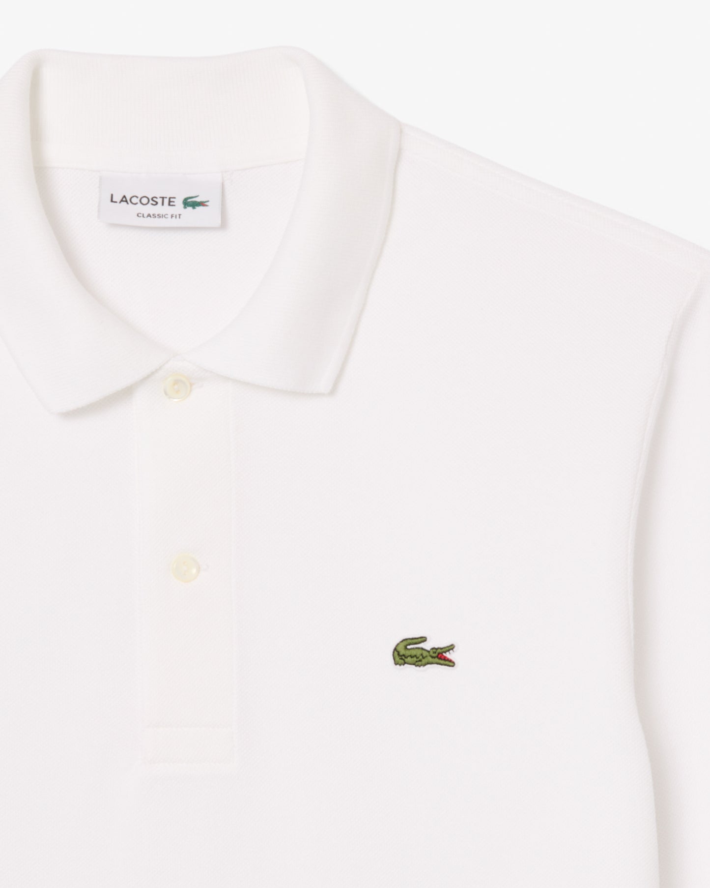 Lacoste Original L.12.12 Mens Long Sleeve Cotton Polo Shirt - White 001 | CHO | Designer Mens Long Sleeve Polo Shirts
