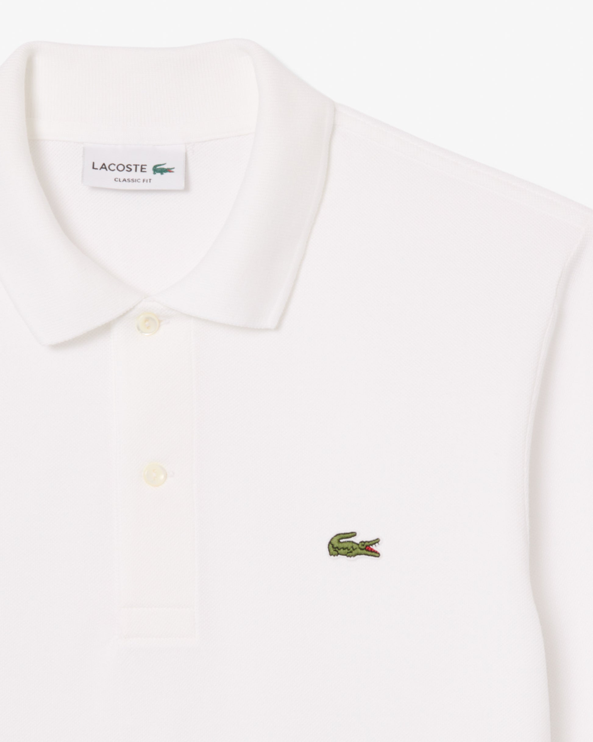 Lacoste Original L.12.12 Mens Long Sleeve Cotton Polo Shirt - White 001 | CHO | Designer Mens Long Sleeve Polo Shirts