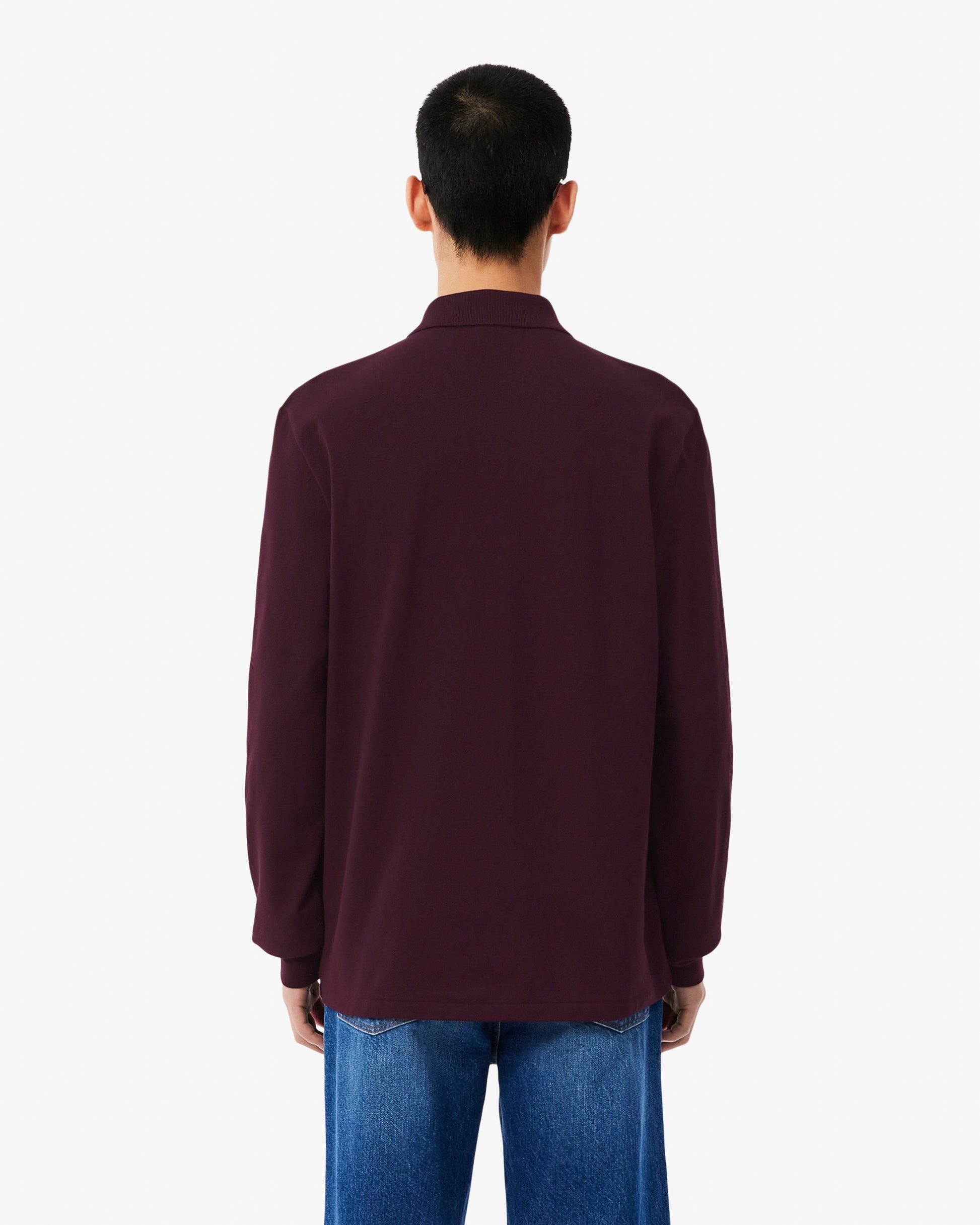 Lacoste Original L.12.12 Mens Long Sleeve Cotton Polo Shirt - Chestnut Brown 3KE | CHO | Designer Mens Long Sleeve Polo Shirts