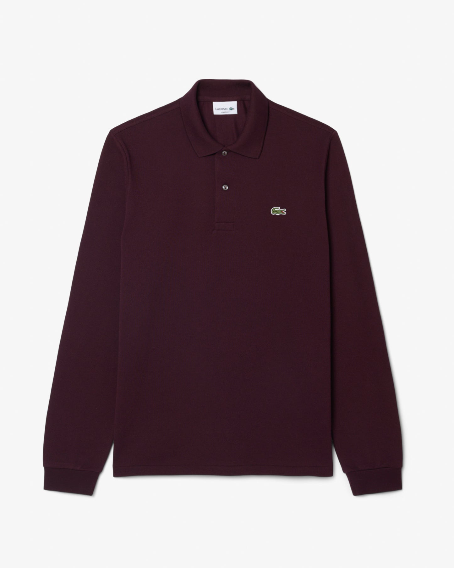 Lacoste Original L.12.12 Mens Long Sleeve Cotton Polo Shirt - Chestnut Brown 3KE | CHO | Designer Mens Long Sleeve Polo Shirts