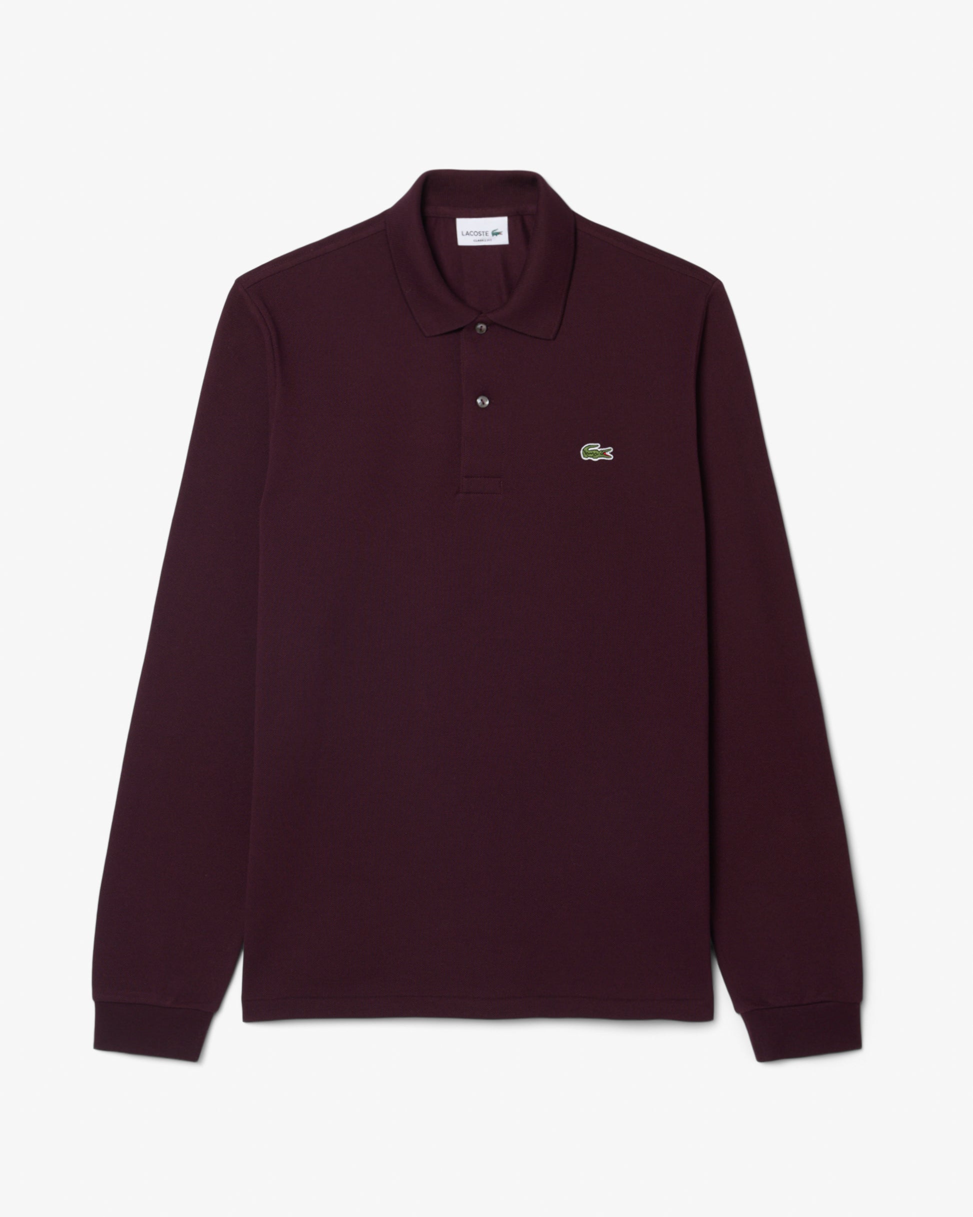 Lacoste Original L.12.12 Mens Long Sleeve Cotton Polo Shirt - Chestnut Brown 3KE | CHO | Designer Mens Long Sleeve Polo Shirts