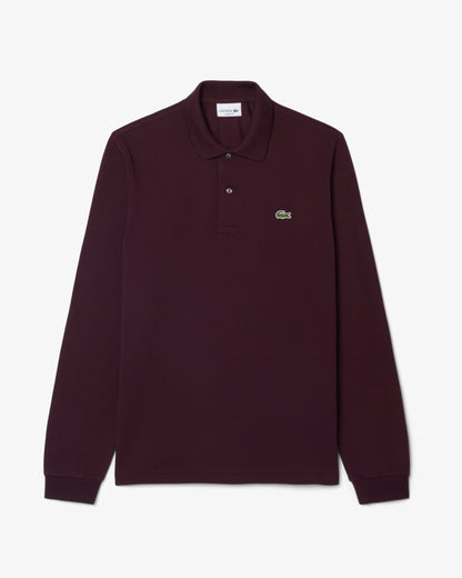 Lacoste Original L.12.12 Mens Long Sleeve Cotton Polo Shirt - Chestnut Brown 3KE | CHO | Designer Mens Long Sleeve Polo Shirts