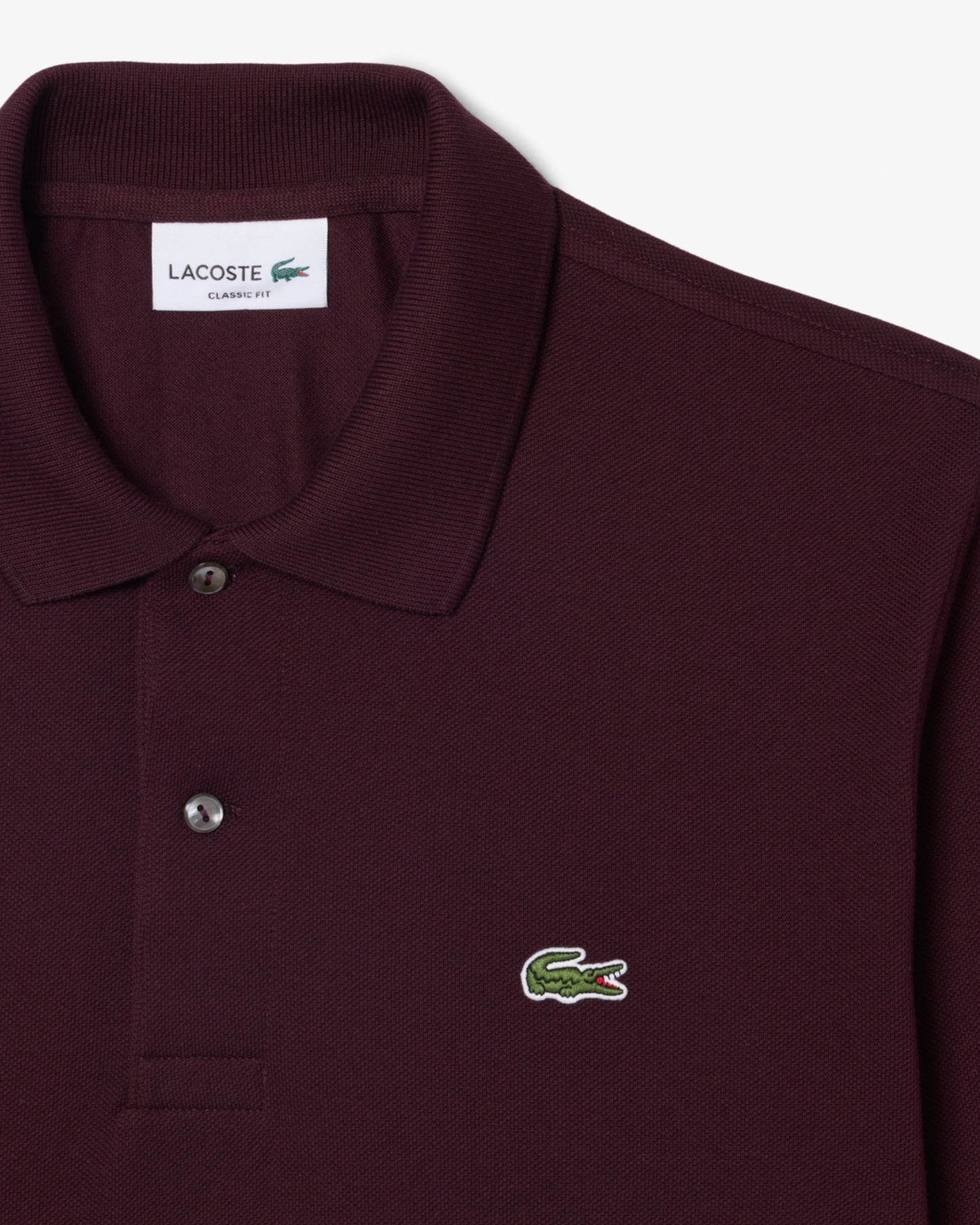 Lacoste Original L.12.12 Mens Long Sleeve Cotton Polo Shirt - Chestnut Brown 3KE | CHO | Designer Mens Long Sleeve Polo Shirts