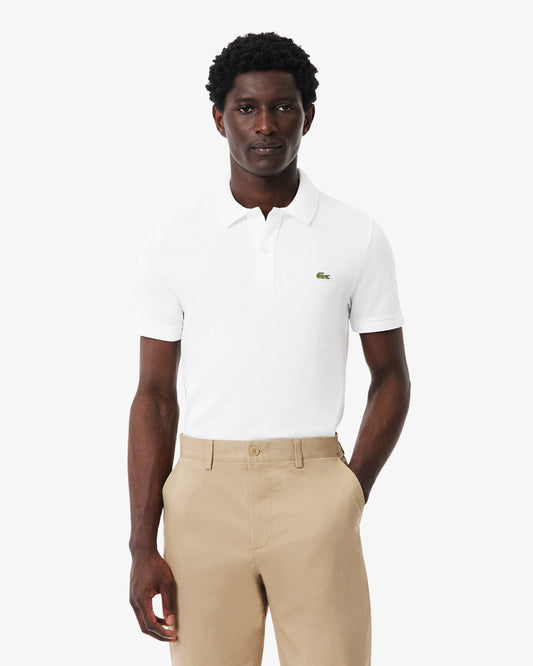 Lacoste Mens Original L.12.12 Slim Fit Petit Piqué Cotton Polo Shirt - White 001