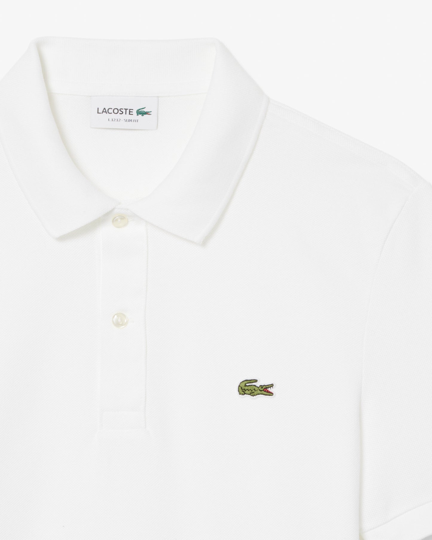 Lacoste Mens Original L.12.12 Slim Fit Petit Piqué Cotton Polo Shirt - White 001