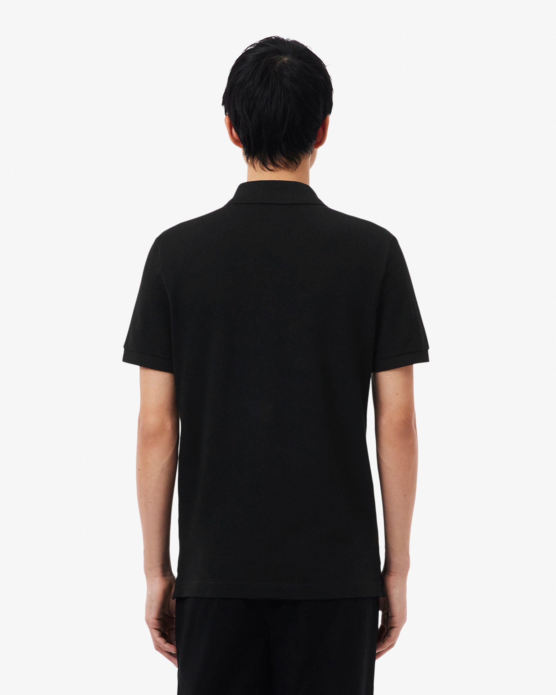 Lacoste Mens Original L.12.12 Slim Fit Petit Piqué Cotton Polo Shirt - Black 031 | CHO | Designer Mens Short Sleeve Polo Shirts